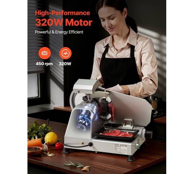 Komercinis mėsos pjaustyklė su 250 mm peiliu1