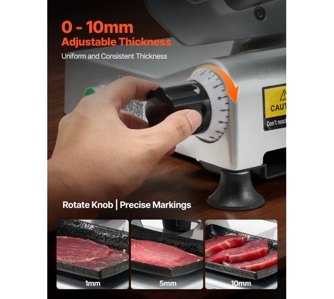 Komercinis mėsos pjaustyklė su 250 mm peiliu3