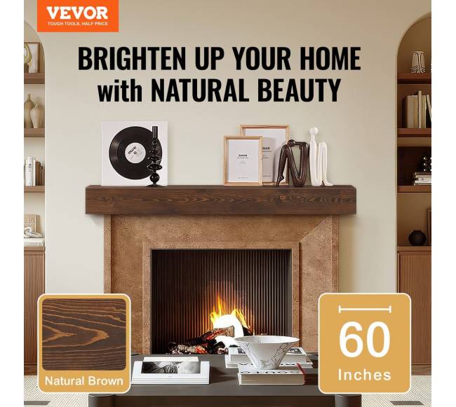 Židinio medinė lentyna 152 cm natūralios rudos spalvos1