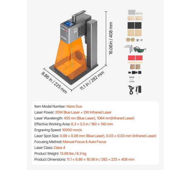 Dviejų lazerių graviruoklis 2-in-1, 10,000 mms6