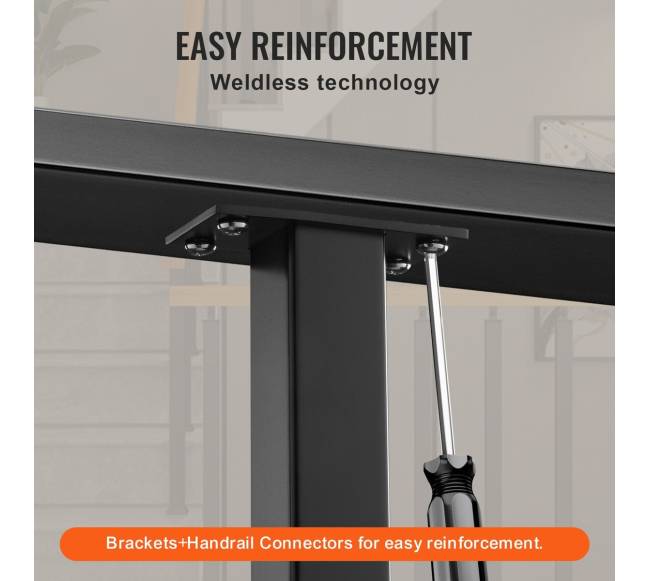 Metalinė turėklo stulpelis 91x3.8x3.8cm be skylių, 1 vnt, juoda3