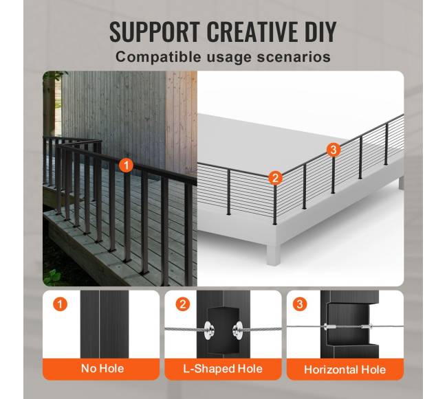 Metalinė turėklo stulpelis 91x3.8x3.8cm be skylių, 1 vnt, juoda4