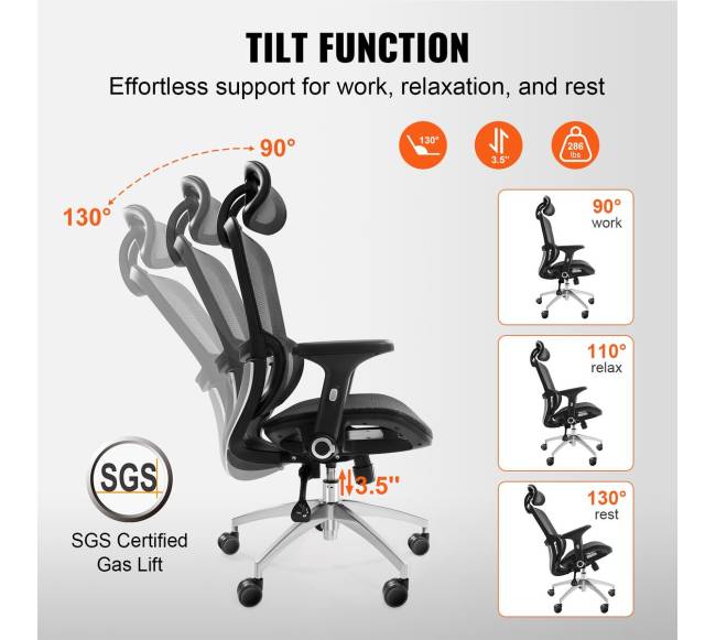 Reguliuojama tinklelinė biuro kėdė3