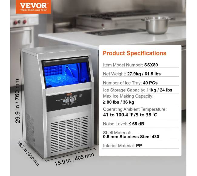 Komercinis ledų gaminimo aparatas 36 kg24 val.6