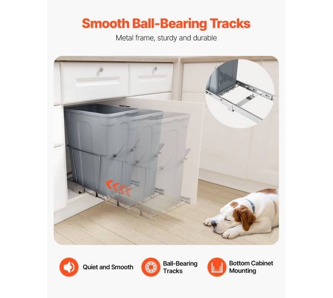 Ištraukiamas šiukšlių konteineris virtuvės spintelei5