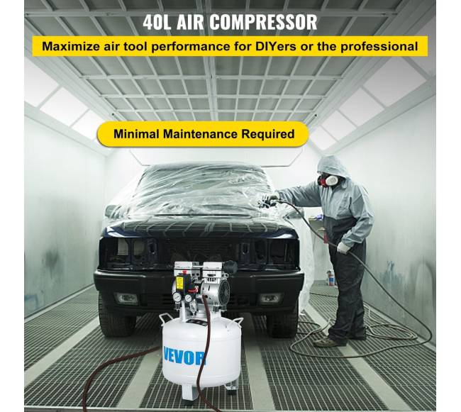 Vertikalus oro kompresorius 40L tyliai dirbantis1