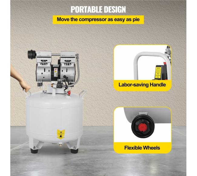 Vertikalus oro kompresorius 40L tyliai dirbantis4