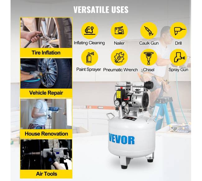 Vertikalus oro kompresorius 40L tyliai dirbantis5