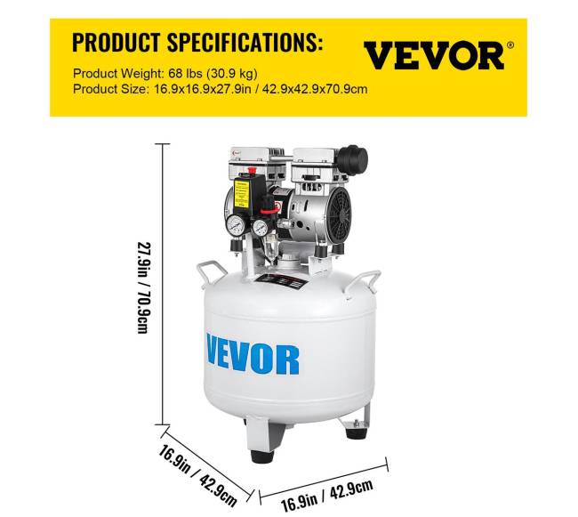 Vertikalus oro kompresorius 40L tyliai dirbantis6