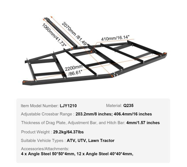 Pinas traukos kultivatorius ATV ir vejos traktoriams6