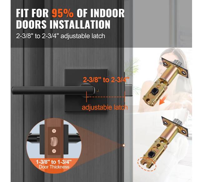 Privatumo durų rankena 10 vnt. juoda2