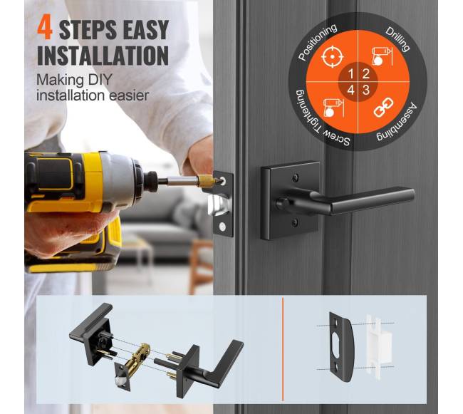 Privatumo durų rankena 10 vnt. juoda3