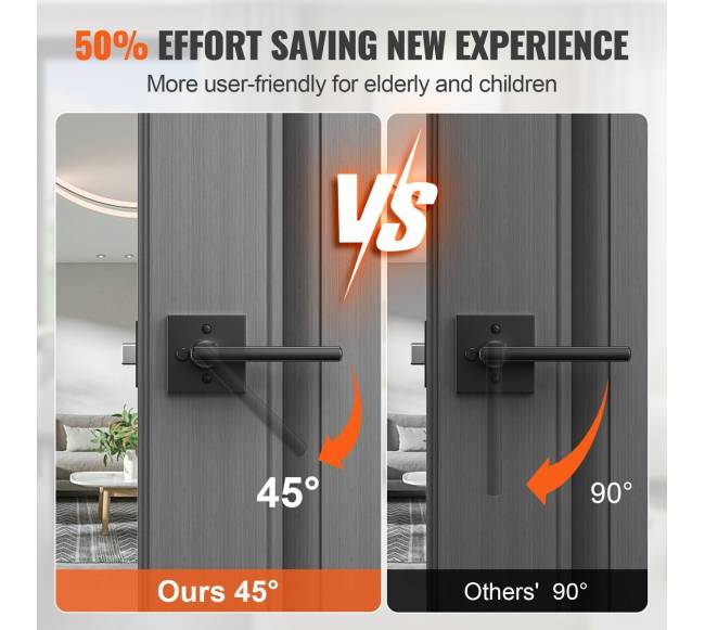 Privatumo durų rankena 10 vnt. juoda5