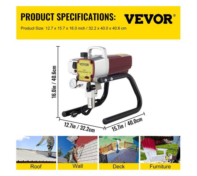 Elektrinis dažų purkštuvas sienoms ir luboms 1500W6