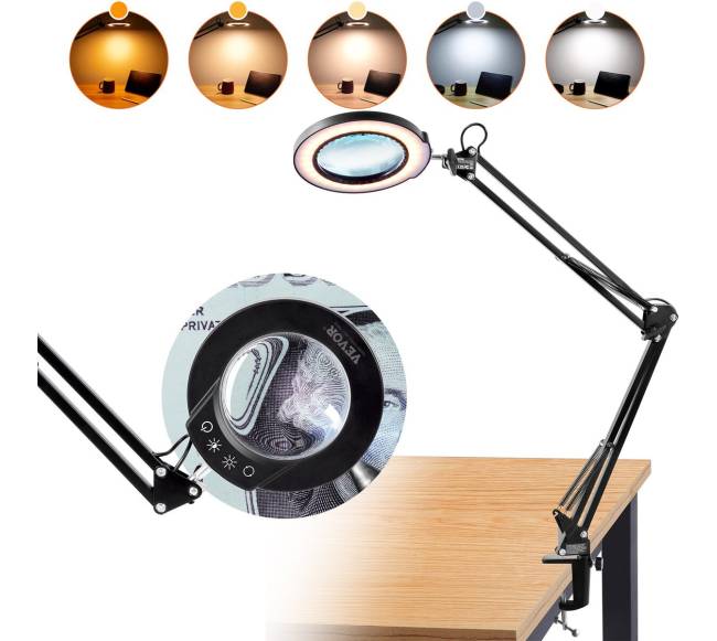 Didinantis stiklas su lempa 5x0