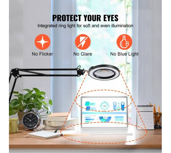 Didinantis stiklas su lempa 5x4