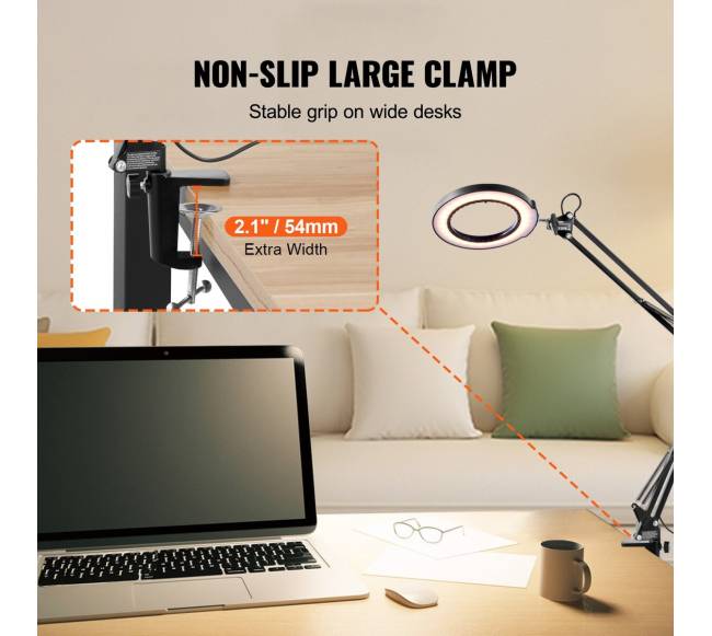 Didinantis stiklas su lempa 5x5