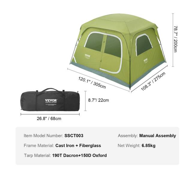 6 vietų vandeniui atspari palapinė6