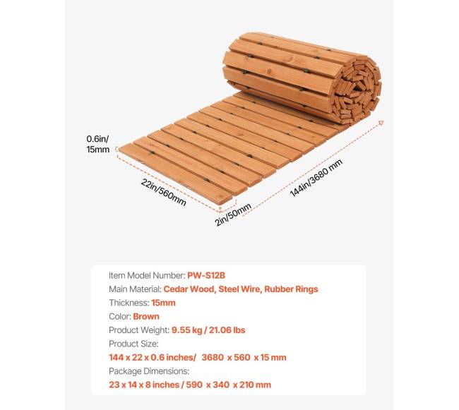 Medinis sodų takelis 366 cm x 56 cm6