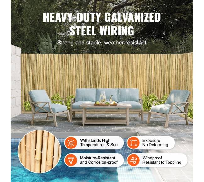 Natūrali bambuko tvora 183 cm x 244 cm3