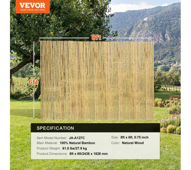 Natūrali bambuko tvora 183 cm x 244 cm6