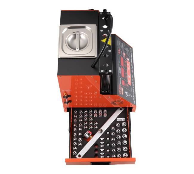 Įpurškimo valiklis su 6 cilindrais ir 9 testų režimais9