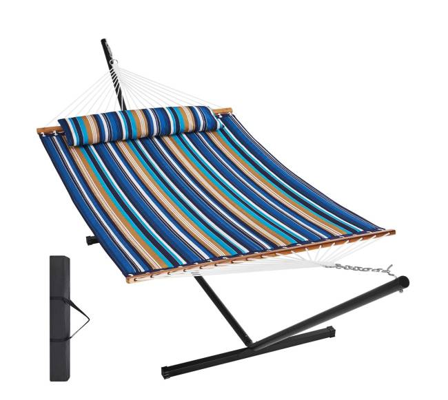 Dviejų vietų hamakas su stovu0