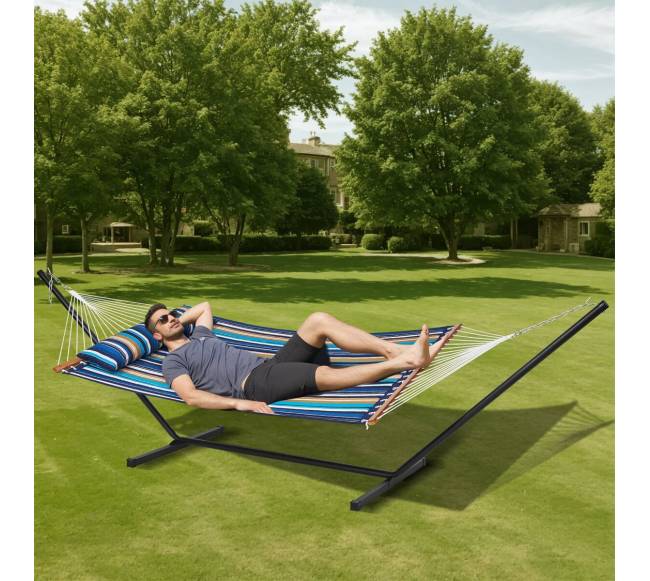 Dviejų vietų hamakas su stovu7