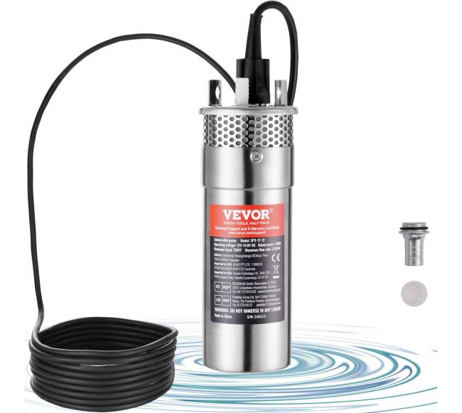 Saulės vandens siurblys, 12V DC 120W panardinamas0