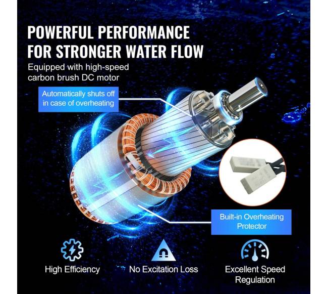 Saulės vandens siurblys, 12V DC 120W panardinamas4