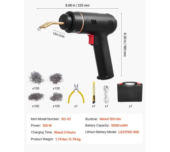 Belaidis plastiko suvirinimo įrankis 120W rinkinys6