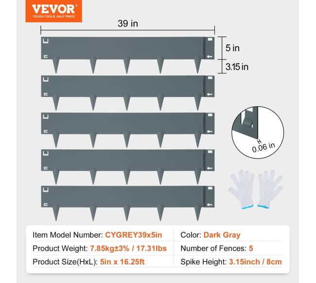 Plieniniai sodo kraštai, 5 vnt. komplektas6