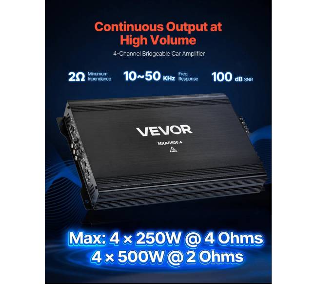 Automobilinis 4 kanalų stiprintuvas 1000W1