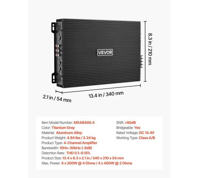 Automobilinis garso stiprintuvas 4 kanalų6