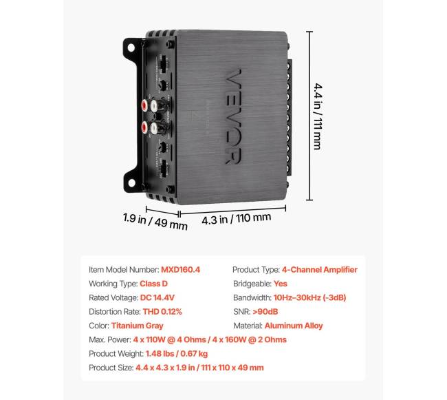 Automobilinis stiprintuvas 4 kanalų6