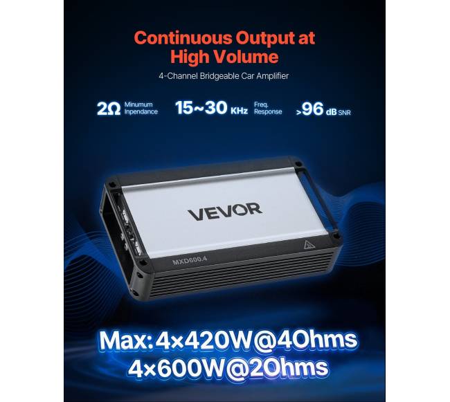 Automobilinis garso stiprintuvas, 4 kanalų1