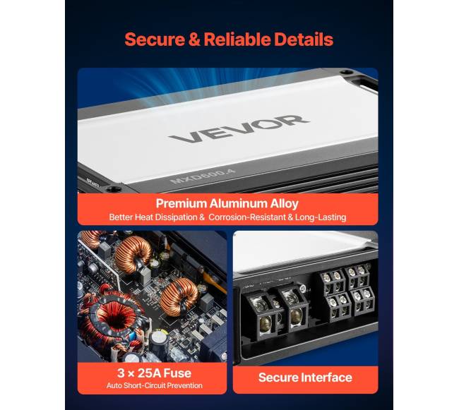 Automobilinis garso stiprintuvas, 4 kanalų4