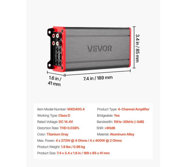 Automobilinis 4 kanalų stiprintuvas6