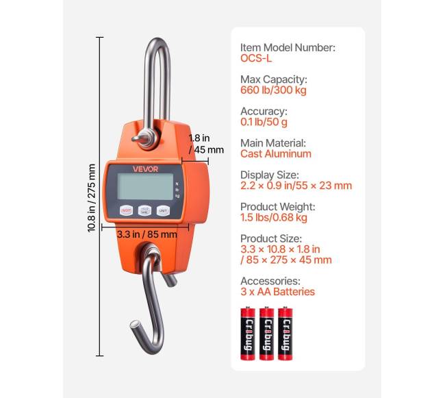 Skaitmeninės svarstyklės krano, iki 300 kg6