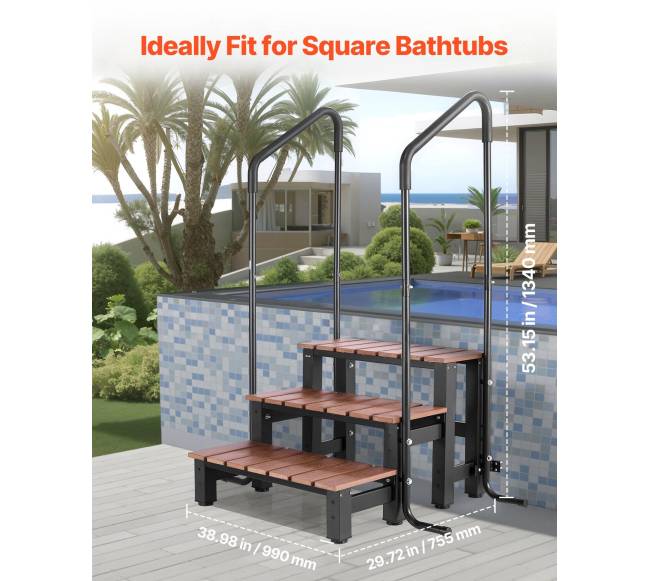 Spa laiptai su turėklu 3 pakopų4