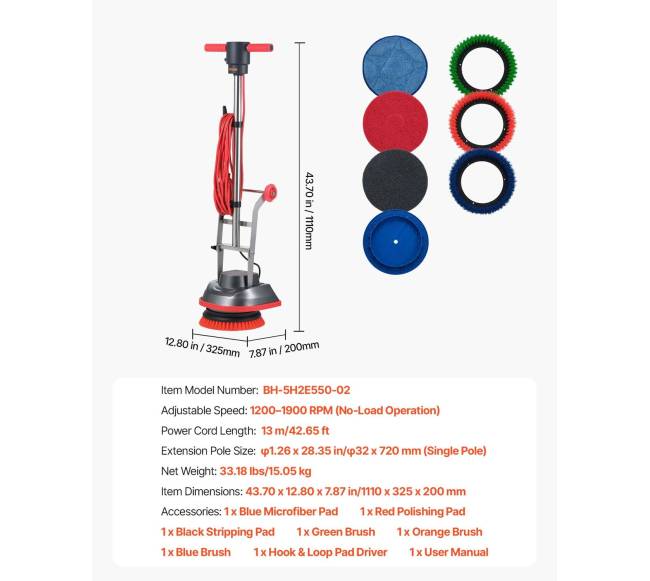 Pramoninis grindų šveitimo įrenginys su 2 ratais6