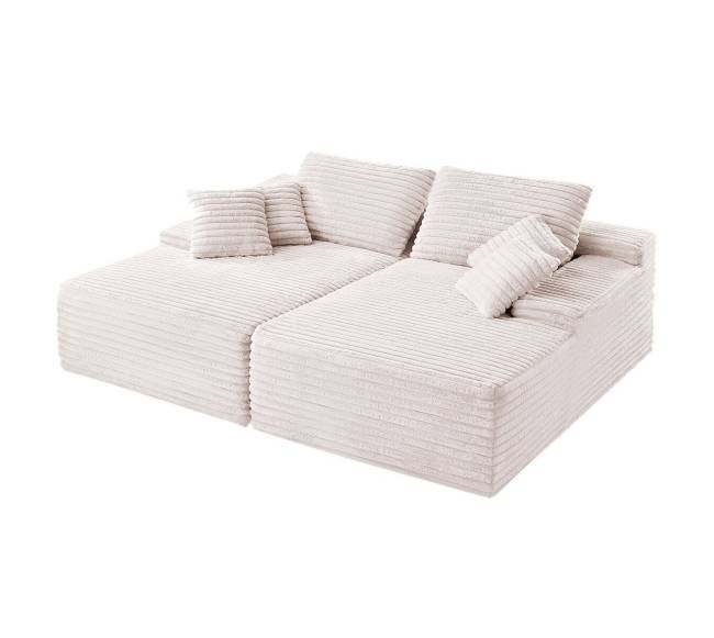 Dviguba poilsio sofa iš velvetinio audinio0