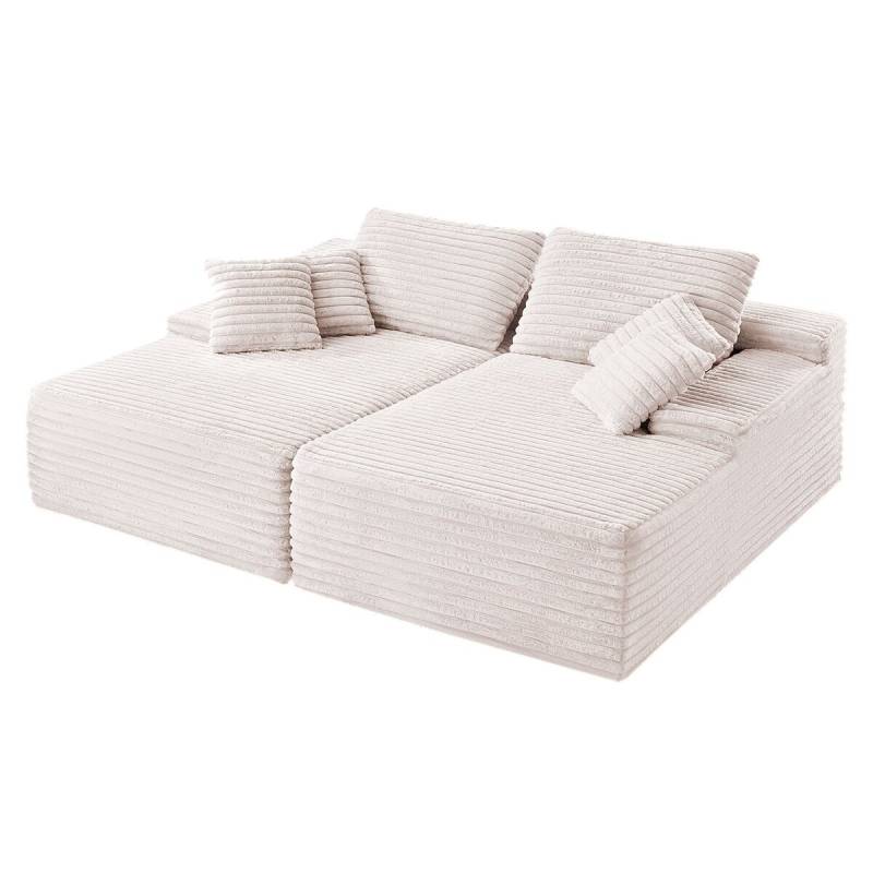 Dviguba poilsio sofa iš velvetinio audinio0