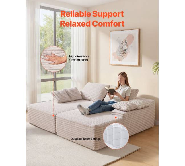 Dviguba poilsio sofa iš velvetinio audinio3