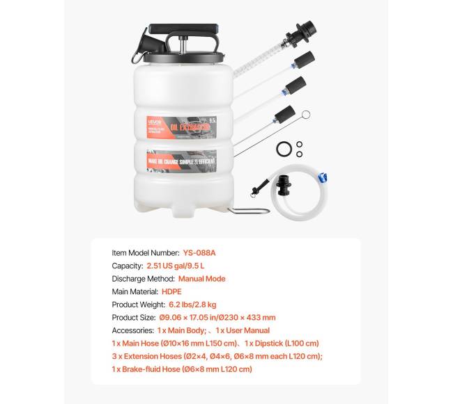 Rankinis vakuuminis 9,5 l skysčių ištraukiklis6