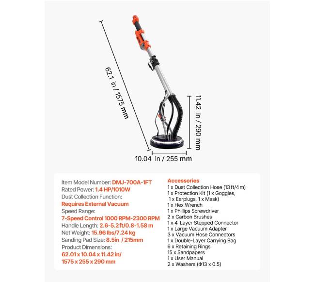 Gipso šlifuoklis su dviguba LED šviesa6