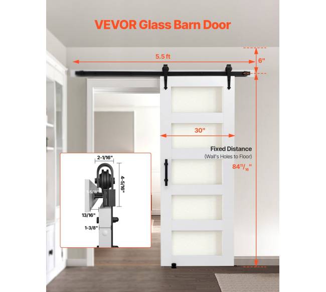 Stumdomos durys su MDF ir stiklu, 762 x 2134 mm1