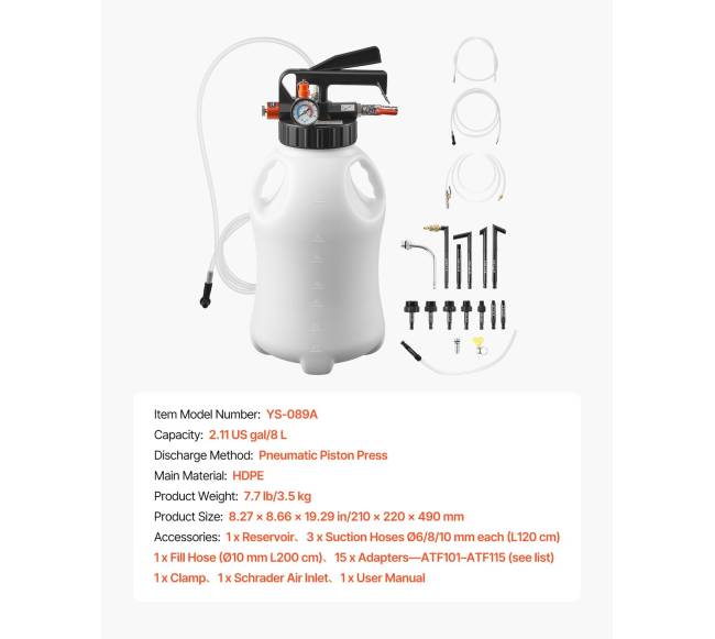 Pneumatinė 8 l transmisijos skysčio pompa6