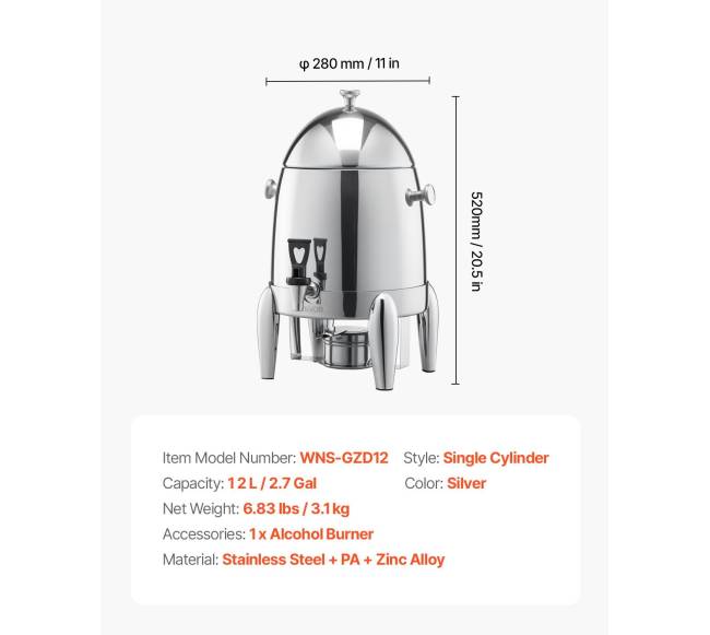 Nerūdijančio plieno 12L gėrimų dozatorius6