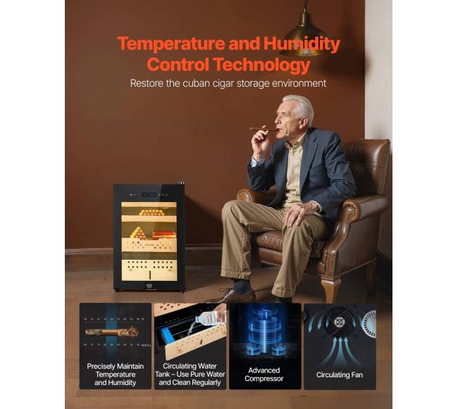 Elektrinis 60L cigarų humidoras namams2